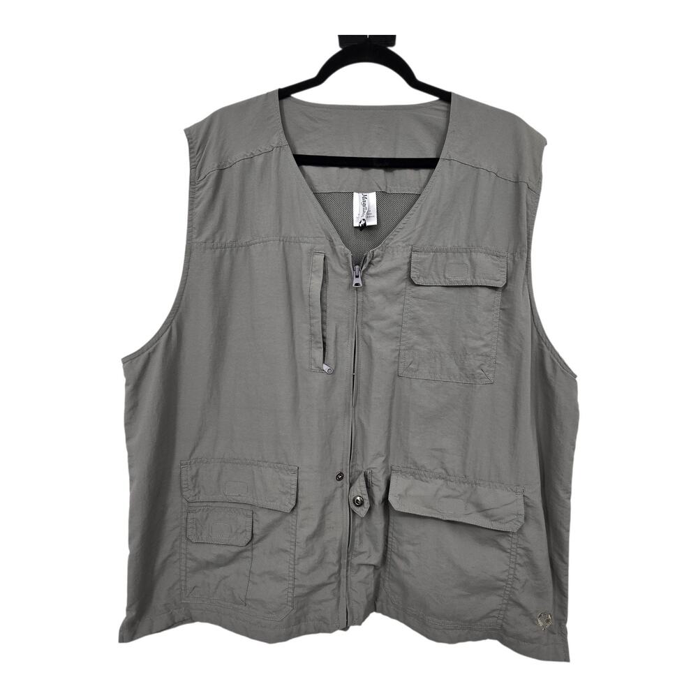 Magellans Nylon Fishing Vest Mens XL Gray Outdoor Gear Utility Hiking Pockets‎